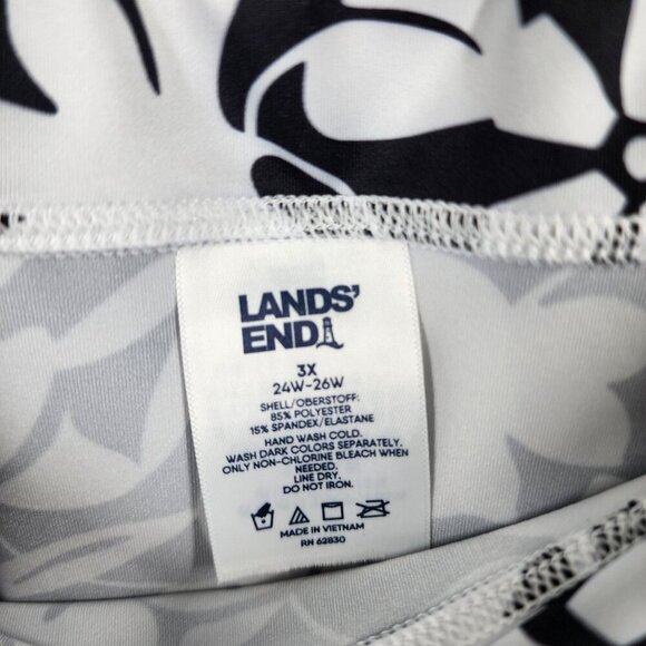 Lands' End Womens‎ Ruffle Hem Midi Cover-up Skirt Black Havana Floral Size 3X - Picture 6 of 9